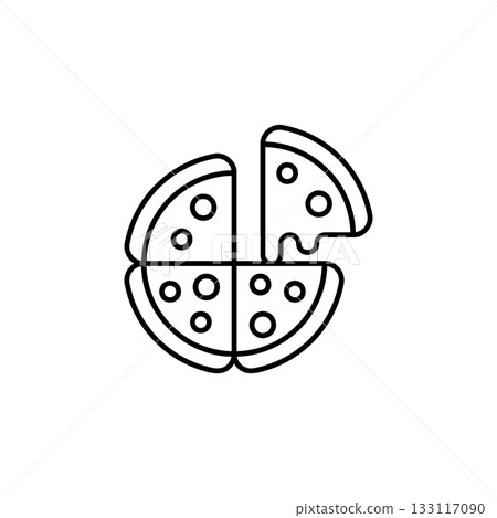 Pizza vector icon. Food icon line style. perfect use for logo, presentation, website, and more. modern icon design outline style Pizza vector icon. Food icon line style. perfect use for logo, presentation, website, and more. modern icon design outline style 133117090