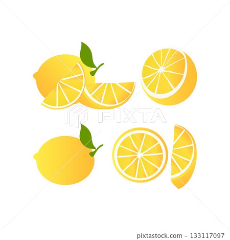yellow lemons and slices collection yellow lemons and slices collection 133117097