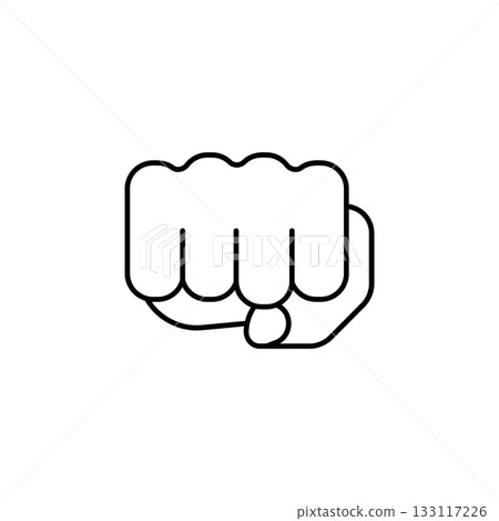Oncoming fist hand gesture vector icon. Hand gesture icon line style. perfect use for logo, presentation, website, and more. modern icon design outline style 133117226