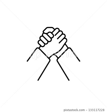 Partnership hand gesture vector icon. Hand gesture icon line style. perfect use for logo, presentation, website, and more. modern icon design outline style 133117228