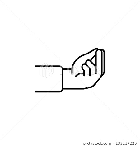 Pinched finger gesture vector icon. Hand gesture icon line style. perfect use for logo, presentation, website, and more. modern icon design outline style 133117229