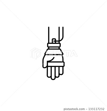 Sick hand vector icon. Hand gesture icon line style. perfect use for logo, presentation, website, and more. modern icon design outline style 133117232