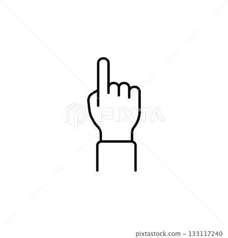 Index finger vector icon. Hand gesture icon line style. perfect use for logo, presentation, website, and more. modern icon design outline style 133117240