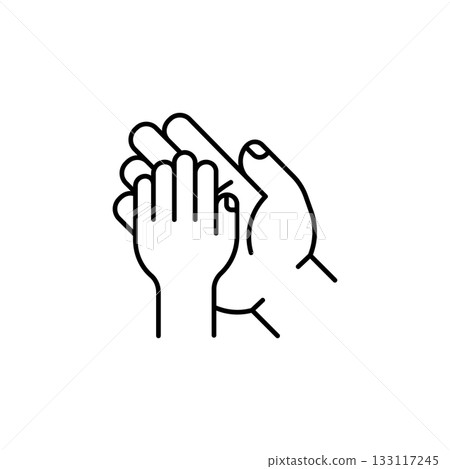 Mom and baby hand vector icon. Hand gesture icon line style. perfect use for logo, presentation, website, and more. modern icon design outline style 133117245