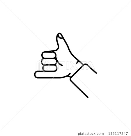 Call me hand gesture vector icon. Hand gesture icon line style. perfect use for logo, presentation, website, and more. modern icon design outline style 133117247