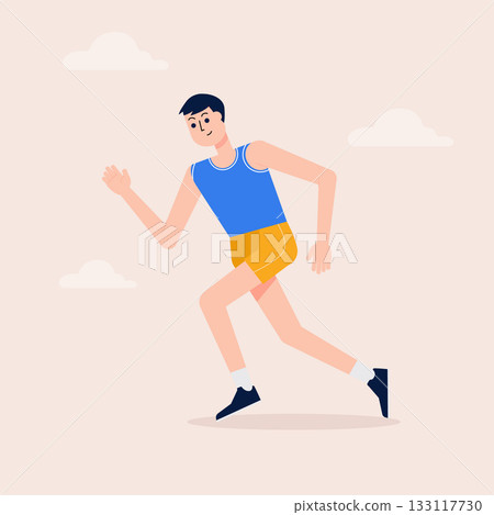 Man athlete running modern illustration 133117730