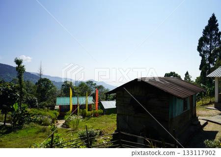 Rural Himalayan Homestead with Prayer Flags and Mountain View at Sherpa Gaon, Kalimpong Rural Himalayan Homestead with Prayer Flags and Mountain View at Sherpa Gaon, Kalimpong 133117902