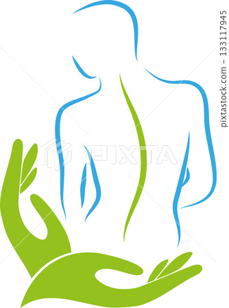 Person, spine, orthopedics, massage, physiotherapy, logo, icon Person, spine, orthopedics, massage, physiotherapy, logo, icon 133117945