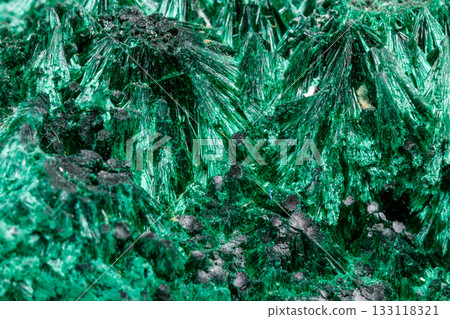 Macro mineral stone plisoviy, plush, satin malachite on a white background Macro mineral stone plisoviy, plush, satin malachite on a white background 133118321
