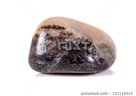 Macro mineral stone jasper on a white background 133118323