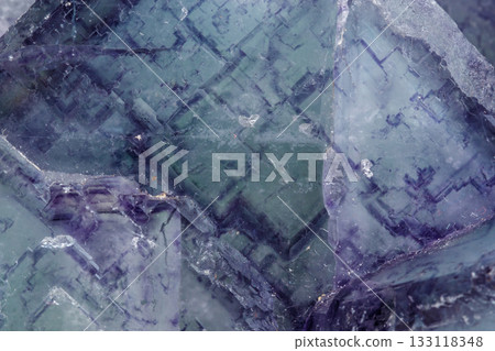 Macro mineral stone Fluorite on white background  133118348