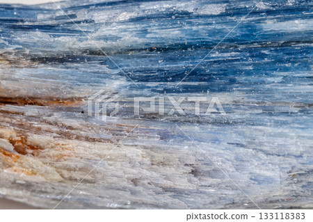 Macro mineral stone Kyanite a white background 133118383