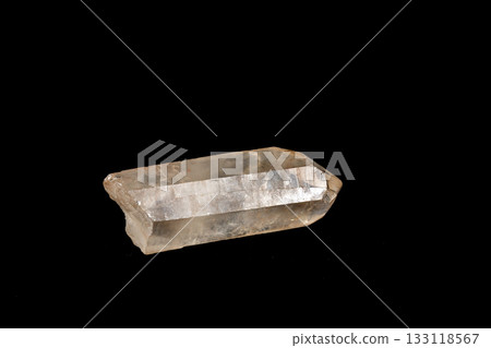 Macro mineral stone smoky quartz, rauchtopaz on a black background Macro mineral stone smoky quartz, rauchtopaz on a black background 133118567