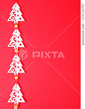 Christmas garland on a red background 133118707
