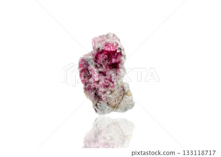 macro mineral stone tourmaline on a white background macro mineral stone tourmaline on a white background 133118717