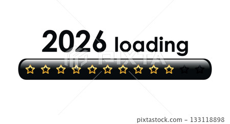2026 loading golden bar with stars vector illustration 133118898