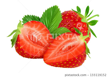 Strawberry isolated on white background. Fresh berry with depth of field 133119152