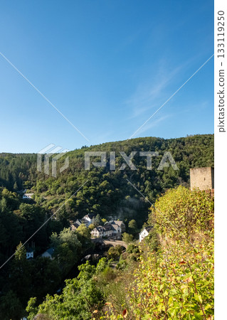 Esch-sur-Sure, Wiltz, Grand-Duche de Luxembourg, September 07, 2025, Scenic mountain vista, Elevated Esch-sur-Sure, Wiltz, Grand-Duche de Luxembourg, September 07, 2025, Scenic mountain vista, Elevated 133119250