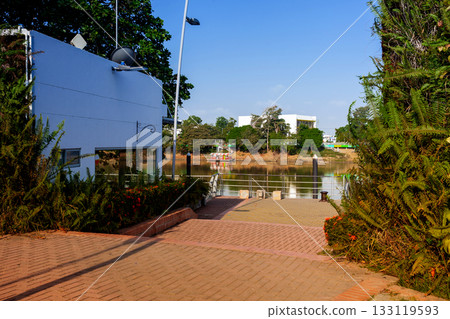 Ronda del Sinu walking path along the river bank in the city of Monteria, Colombia. Ronda del Sinu walking path along the river bank in the city of Monteria, Colombia. 133119593