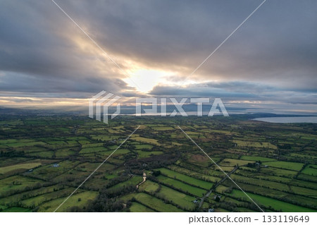 landscape of approaching storm, dramatic sky over countryside, coming summer rain, green grass, black clouds, aerial view, drone photo landscape of approaching storm, dramatic sky over countryside, coming summer rain, green grass, black clouds, aerial view, drone photo 133119649