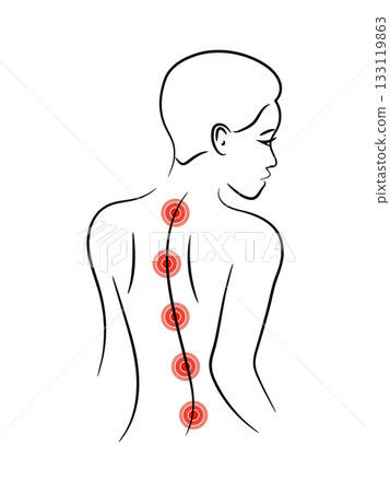 Back pain vector illustration. Spine Diagnostics logo design 133119863
