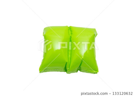 Bright green inflatable armbands for swimming safety and fun Bright green inflatable armbands for swimming safety and fun 133120632