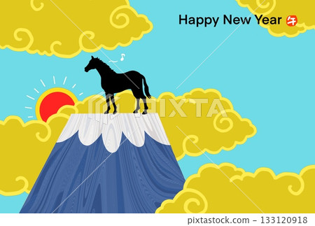 Year of the Horse New Year's Card Year of the Horse New Year's Card Material Illustration Year of the Horse New Year's Card Year of the Horse New Year's Card Material Illustration 133120918