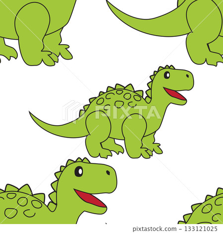 Cute Dinosaur Seamless Pattern for Kids' Design. Editable pattern on a transparent background Cute Dinosaur Seamless Pattern for Kids' Design. Editable pattern on a transparent background 133121025