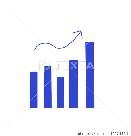 Illustration of a steadily rising graph (blue) Illustration of a steadily rising graph (blue) 133121114