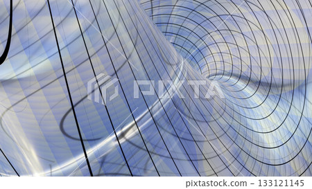 Abstract Glass Waves in Blue and Green. 3D Render Abstract Glass Waves in Blue and Green. 3D Render 133121145