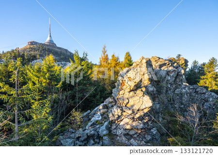 Virive Rocks, Czech: Virive kameny, and Jested Mountain in autumn time. Liberec, Czech Republic Virive Rocks, Czech: Virive kameny, and Jested Mountain in autumn time. Liberec, Czech Republic 133121720