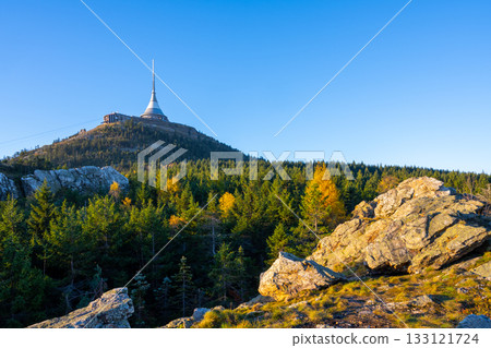 Virive Rocks, Czech: Virive kameny, and Jested Mountain in autumn time. Liberec, Czech Republic Virive Rocks, Czech: Virive kameny, and Jested Mountain in autumn time. Liberec, Czech Republic 133121724