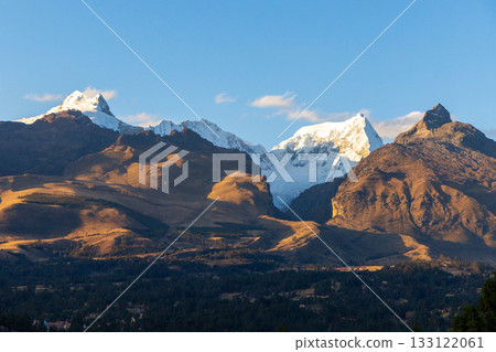 Aerial view of the town of Huaraz, Ancash. Aerial view of the town of Huaraz, Ancash. 133122061