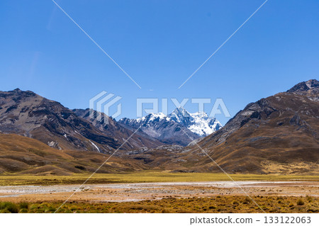 View of the Andes Mountains in the Ancash region. 133122063