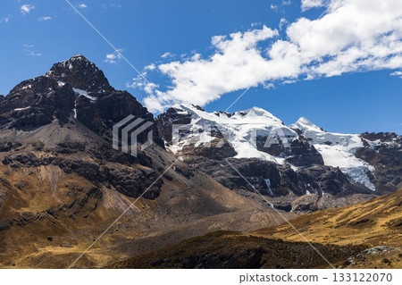 View of the Andes Mountains in the Ancash region. 133122070