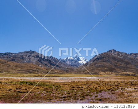 View of the Andes Mountains in the Ancash region. 133122089