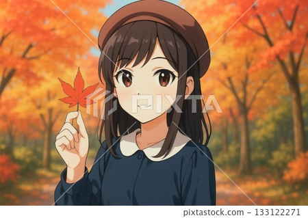 秋日的陽光和落葉 133122271