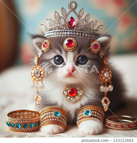 因珠寶而顯得別緻的小貓 133122662