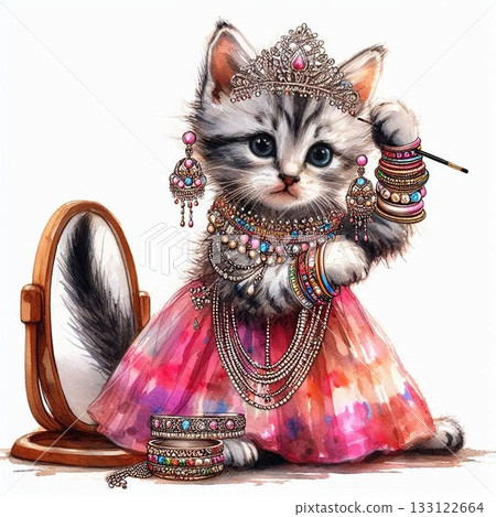 Kitty正在更衣室上化妝 Kitty正在更衣室上化妝 133122664