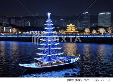 Korean Han River Christmas tree 133122925