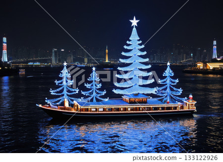 Korean Christmas tree on Han River 133122926