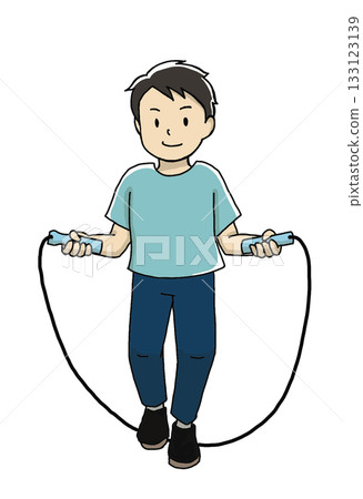 Boy jumping rope Boy jumping rope 133123139