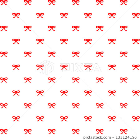 小紅絲帶背景插圖，白色背景 133124156