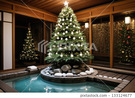 Japanese onsen Christmas tree 133124677