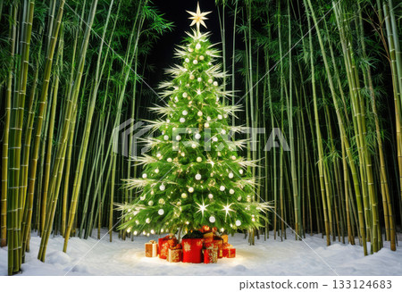 Japanese bamboo forest Christmas tree 133124683