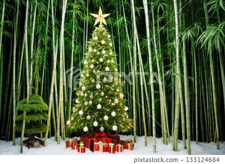 Japanese bamboo forest Christmas tree Japanese bamboo forest Christmas tree 133124684