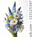 一束藍白相間的野花 133125347
