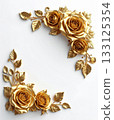 金色玫瑰花裝飾 133125354