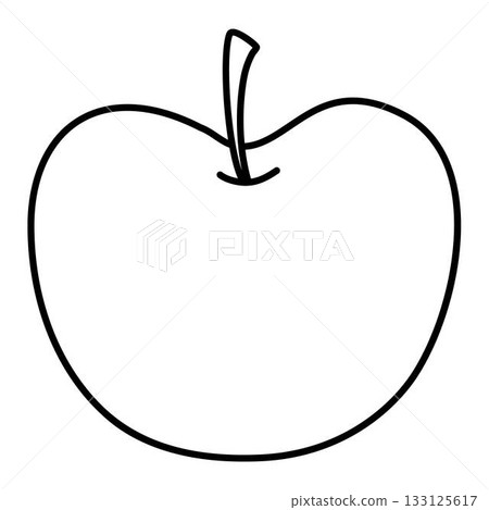 Apple Coloring Drawing for Kids illustration Apple Coloring Drawing for Kids illustration 133125617