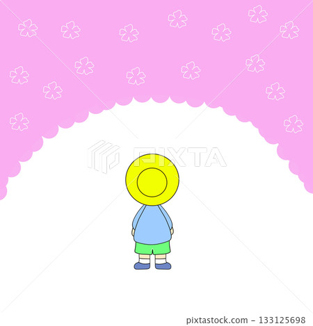 Infants and cherry blossoms 133125698